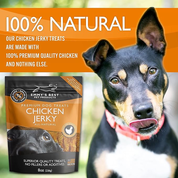 Emmy's Best EBPP Chicken Jerky Dog Treats Made in USA - 100% Natural Jerky Treats Made with Real Chicken - Grilled Chicken Strips for Medium Dogs, Large and Small Dogs-PurrikoPets