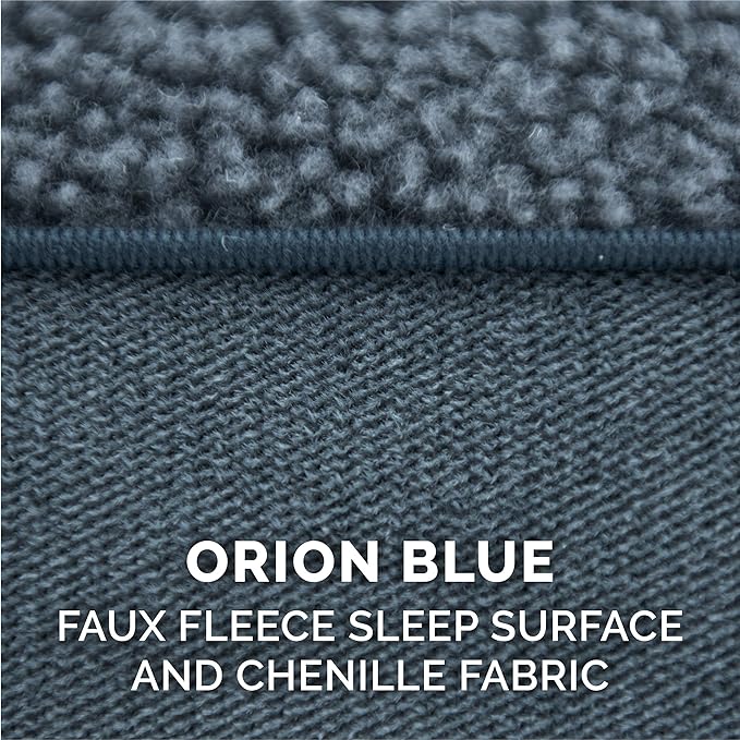 Furhaven Orthopedic Dog Bed for Large Dogs w/ Removable Bolsters & Washable Cover, For Dogs Up to 95 lbs - Sherpa & Chenille Sofa - Orion Blue, Jumbo/XL-PurrikoPets