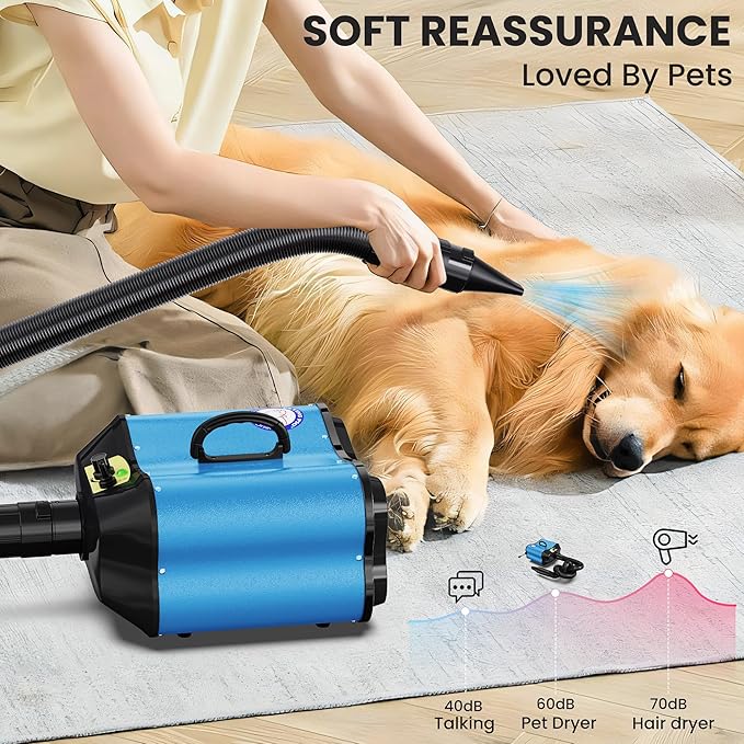 Flying Pig Double Motor High Performance Dog Pet Grooming Dryer (Teal Blue)-PurrikoPets