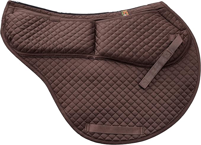ECP Equine Comfort Products All-Purpose Contoured Correction Saddle Pad with Adjustable Memory Foam Inserts for Custom Support, Non-Slip, Shock Absorbing, 22” Spine, 19.5” Drop-PurrikoPets