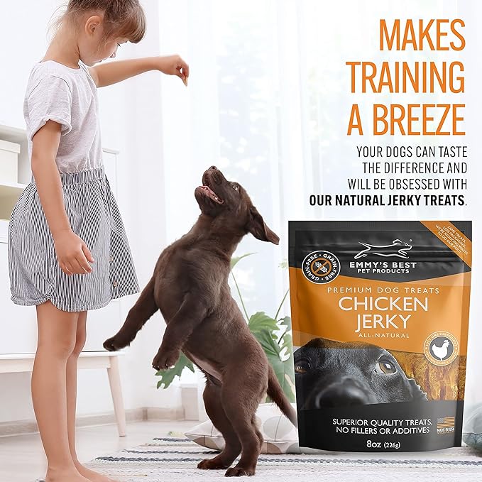 Emmy's Best EBPP Chicken Jerky Dog Treats Made in USA - 100% Natural Jerky Treats Made with Real Chicken - Grilled Chicken Strips for Medium Dogs, Large and Small Dogs-PurrikoPets
