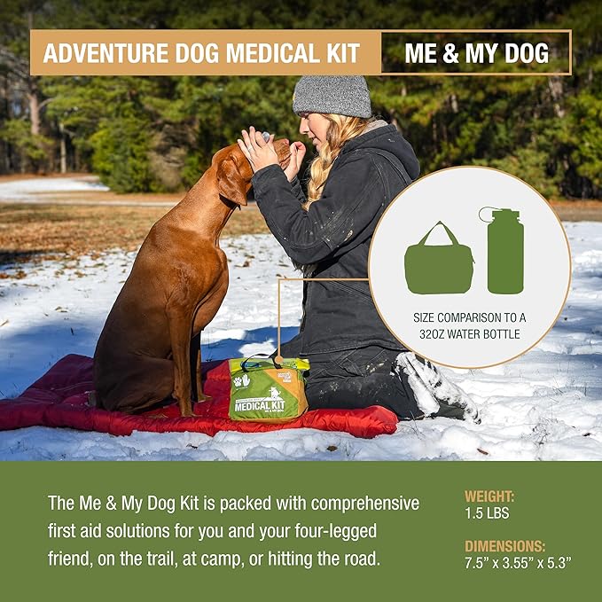 Adventure Medical Kits Me & My Dog Medical Kit - Human & Canine First Aid Essentials - Includes Cold Pack, SOL Emergency Blanket, Splinter Picker & More-PurrikoPets