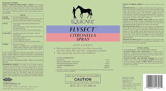 Farnam Equicare Flysect Citronella Spray, 32 fl. oz.-PurrikoPets