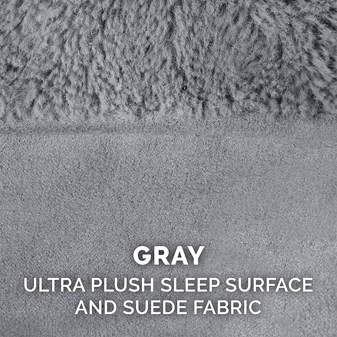 Furhaven Replacement Dog Bed Cover Plush & Suede Sofa-Style, Machine Washable - Gray, Large-PurrikoPets