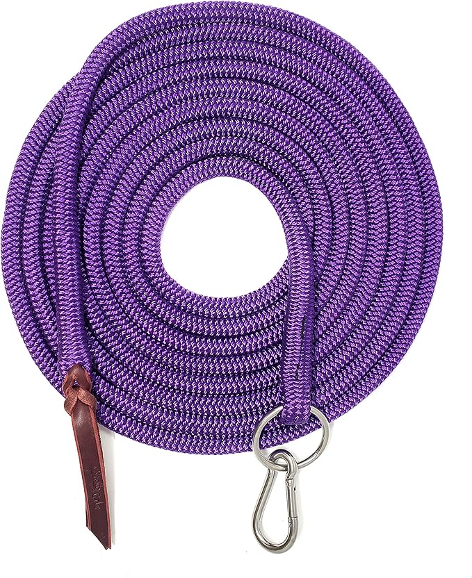 22' Long Line with SS O Ring and Carabiner (Purple)-PurrikoPets