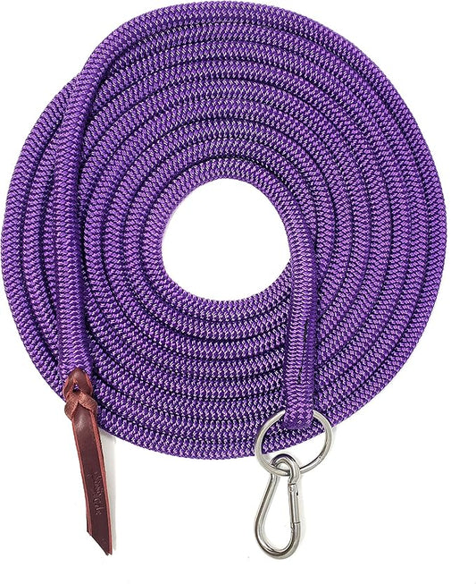 22' Long Line with SS O Ring and Carabiner (Purple)-PurrikoPets
