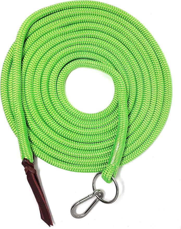22' Long Line with SS O Ring and Carabiner (Neon Green)-PurrikoPets