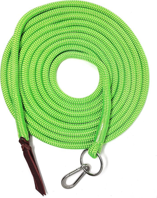 22' Long Line with SS O Ring and Carabiner (Neon Green)-PurrikoPets
