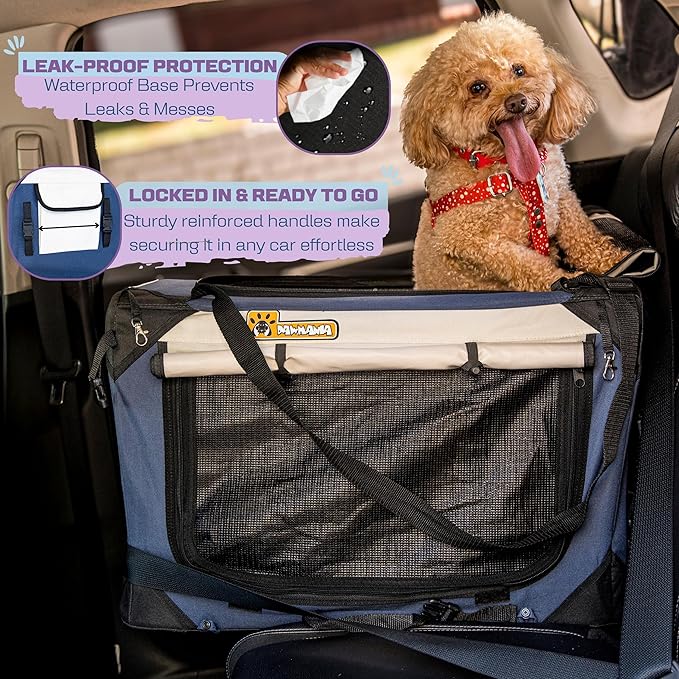 Extra Large Dog Cat Puppy Carrier 24"x16"x16" Foldable Soft Sided Travel Crate Portable Pet Kennel With Cushion Reduces Anxiety Saves Space Easy Vet Visits Secure Triple Entry Mesh Lightweight Durable-PurrikoPets