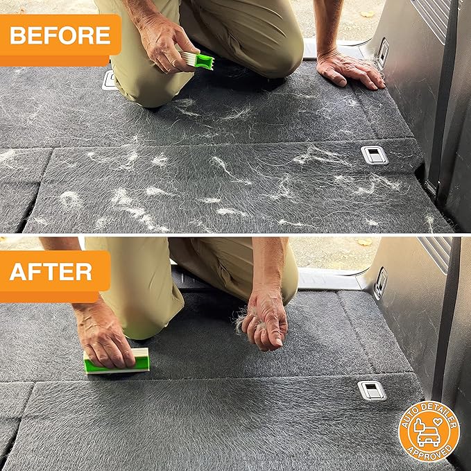 FurDozer X3 PRO Pet Hair Remover & Auto Detailing Tool - Cat & Dog Hair Remover for Carpets, Car Interiors, Couches, Bedding, & Pet Furniture - Reusable Pet Hair Removal Tool for Dog Fur & Lint, 5"-PurrikoPets